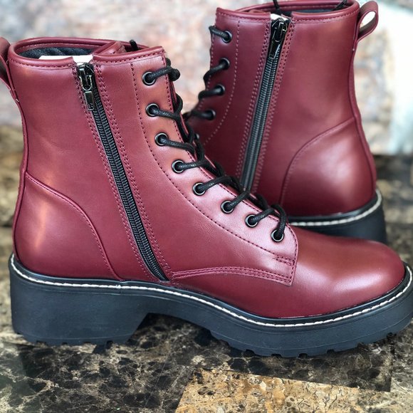 Madden Girl Carra Lace-Up Lug Sole Combat Boots - Picture 6 of 10